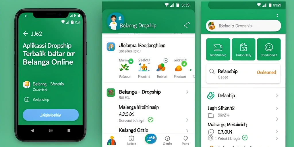 Antarmuka aplikasi JJ62 yang sederhana dan efektif untuk dropship.