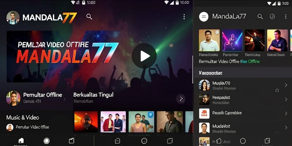 Antarmuka MANDALA77 yang sederhana dan fungsional.