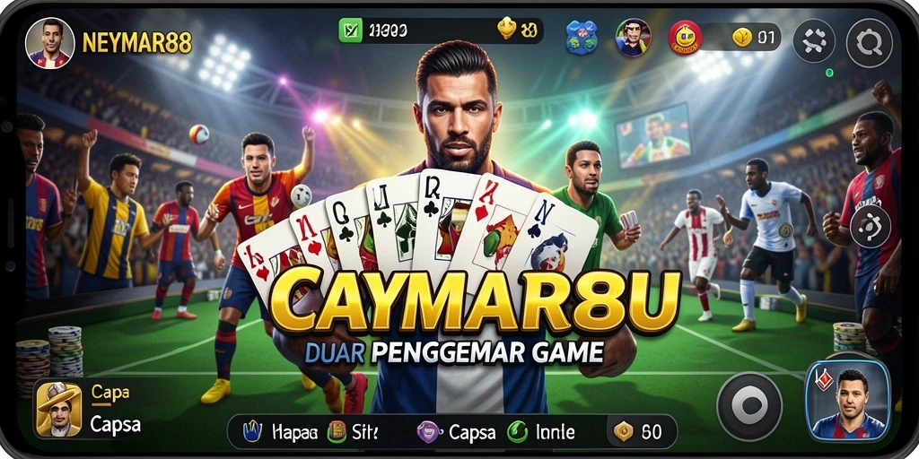 Antarmuka menarik dari game Capsa NEYMAR88 yang penuh warna.