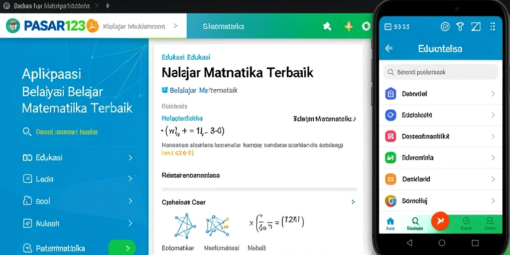 Screenshot antarmuka aplikasi PASAR123 untuk belajar matematika dengan interaktif.
