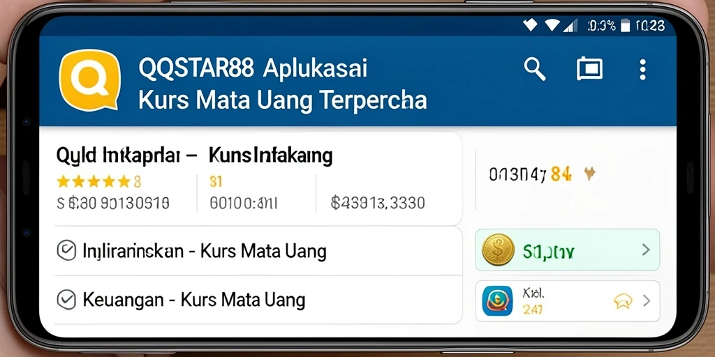 Screenshot antarmuka QQSTAR88 menampilkan fungsi utama Kurs Mata Uang.