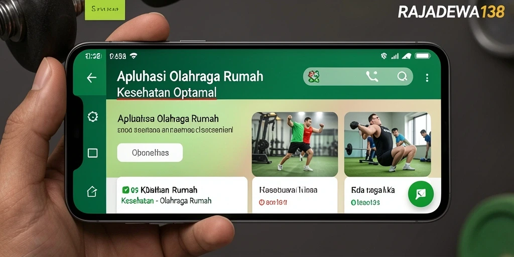 Tampilan antarmuka utama aplikasi RAJADEWA138 dengan fitur olahraga rumah.