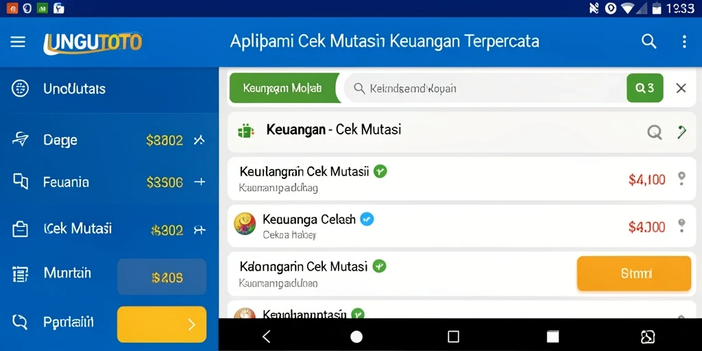 Tampilan antarmuka utama UNGUTOTO dengan fitur cek mutasi yang jelas.