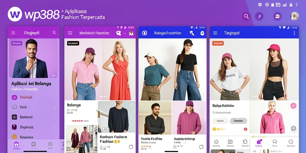 Tampilan antarmuka WP888 yang modern dan stylish untuk berbelanja fashion.
