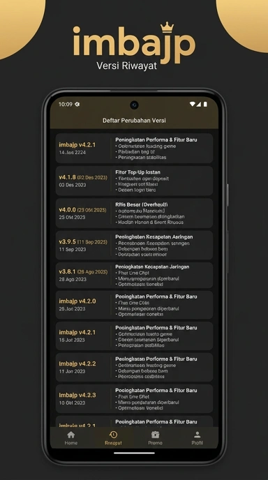 Riwayat Versi ImbaJP untuk Pengguna Android
